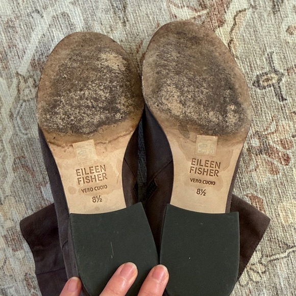 Eileen Fisher Grey Brown Ankle Boots - Picture 4 of 5